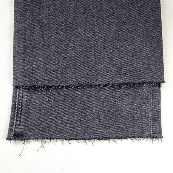 Loft Straight Leg Jeans Women Size 8 Relaxed High Waist Raw Frayed Hem Black New - Picture 6 of 15